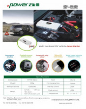 12000mAh Mutifunctional 12V Vehicle Jump Starter in White/Black (SP-666)