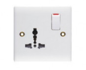 13A Switched Functional Socket, Multi Socket with Switch, Universal Wall Socket