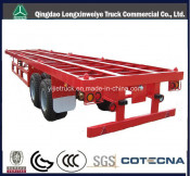 2 Axles Flat Bed Container Semi Trailer