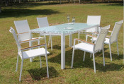 2-Years of Warranty Outdoor Garden Sling Aluminum Dining Table Set