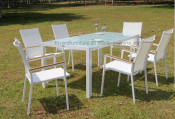 2-Years of Warranty Outdoor Patio Aluminum Glass Table and Chair