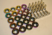 20 Pack Bumper Fender Headlight Neo Chrome Aluminum Washer with 10mm Bolt