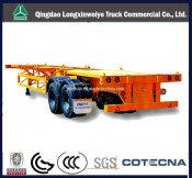 20" Skeleton Container Semi Trailer 2 Axles Capacity 30 Ton