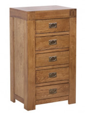 2014 New Chunky Solid Wood 5 Drawer Chest Tallboy Cabinet