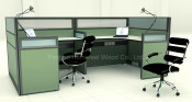 2015 Office Sound Proof Partitions Two Person Office Workstations (HF-YZ053)