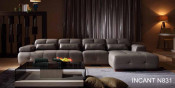 2015 Professional Produced Italian Leather Sectional Sofa Furniture (N831)