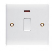 20A Wall Switch, Double Plate with Neon