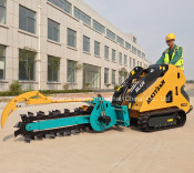 26HP Perkins Engine Mini Skid Steer Loader with Trencher