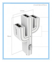 3.1A Triple USB Cactus Shape Car Charger (CC-037)
