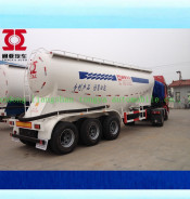 3 Axle Low Density Bulk Cement Powder Transport Tanker Semi Truck Trailer for Sale (73m3 V Type)