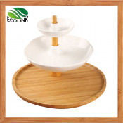 3-Tier Ceramic Bamboo Bread Dinner Plate