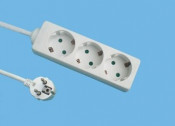 3 Way German Extension Strip Without Switch