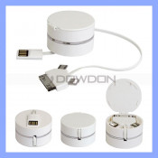 3 in 1 USB Data Charger Sync Cable for iPhone5/5c/5s iPhone 4/4s Samsung with Cable Holder (Cable-02)