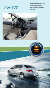 408 Entry Keyless Go Smart Key Push Button Remote Start Can-Bus Alarm for Peugeot
