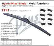 8 Adaptors Available Hybrid Wiper Blade T191