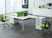 90 Degree Office Workstation Desk with Partition Screen (HF-YZM004)