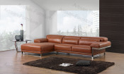 Adjustable Headrest Luxury Top Grain Leather Sofa Bed (JP-sf-195)