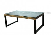 Aluminum Powder Coating Rattan Wicker Coffee Table
