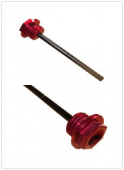 Anodized Aluminum Red Oil Dipstick Plug