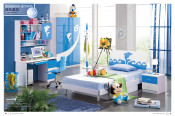 Antique European Style Blue Colorful Children Bedroom Furniture (JB-102)