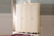 Antique Solid Wood Armoire Wardrobe/Four Door White Wardrobe in French Style (JB-8011A)