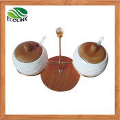 Bamboo Ceramic Seasoning Jar Set of 2PCS