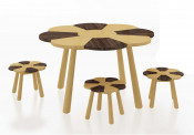 Bamboo Kids Playing Table Game Table and Stool