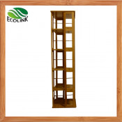 Bamboo Revolving Bookstand / Living Room Storage Shelf