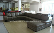 Big Living Room High Back Italy Leather Corner Sofa (S022B)