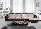 Black Comfortable Leather Corner Group Sofa