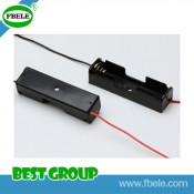 Black Plastic Round Battery Holder with Wire