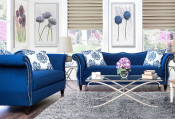 Blue Sofa Set Fabric Sofa Set (L. A07)