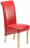 Bonded Leather Chair/Rubberwood Chair/Faux Leather Chair