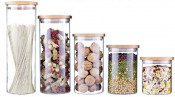 Borosilicate Glass Canister with Bamboo Lid