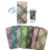 Brand New Grid Pattern Plastic Protective Leather Case Back Cover for iPhone 5