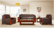 Brown PU Leather Sofa Set with Wood Leg (HY-S931)