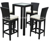 CF785 Modern Outdoor Rattan Bar Stool Set Furniture
