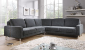 Canape Angle Brass Tissu Corner Sofa for Hotel Furniture (JP-sf-318)