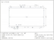 Car Radiator for Accord 3.0l' 13- Mt