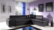 Catania Large Black Leather Sofa (JP-sf-315)