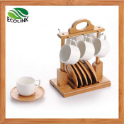 Ceramic Bamboo Cup & Coaster Set