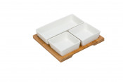 Ceramic DIP & Chip Set W/ Bamboo Tray