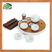 Ceramic Tea Set with Bamboo Teaboard