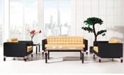 China Manufacturer Office Furniture Modern Design Colorful Genuine Leather Sofa Set