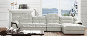 Chinese Leather Sofa Set with High Back (SO33)
