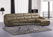 Chinese Style Furniture Cow Leather Corner Sofa (B39)