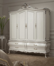 Classical Wooden Bedroom Furniture 4-D Wardrobe