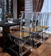 Clear Plastic Dining Desk Chair Restaurant Chair
