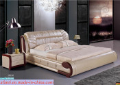 Comfortable Wooden Leather Double Bedroom Beds (J303)