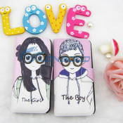 Cute Girl and Boy Lovers Leather Case for iPhone 5g